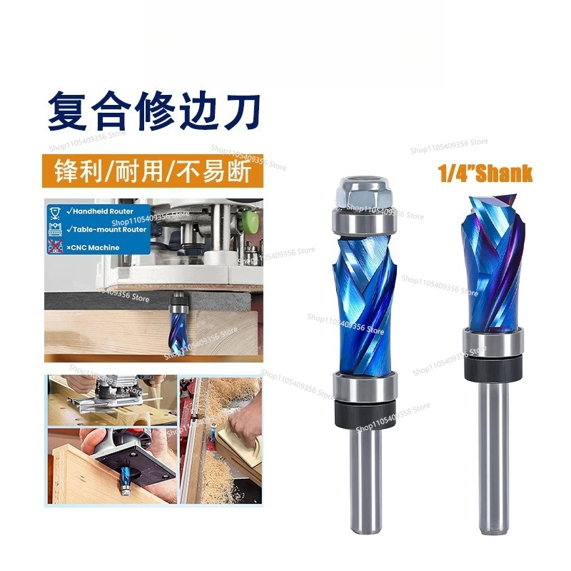 For Nano Blue Carbide Composite Milling Cutter Slotting Trimming Spiral Trimming Cutter