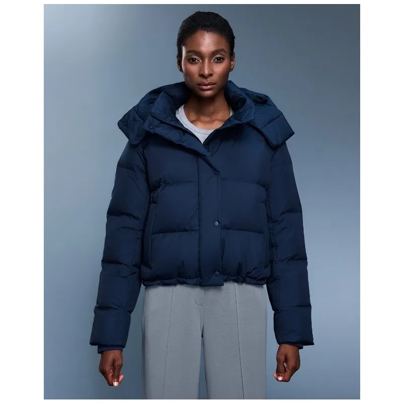 

Style Outcoat 90 White Duck Down Hooded Down Jacket for Women New Winter Style Windproof Waterproof Thickened Warm Bread Jacket