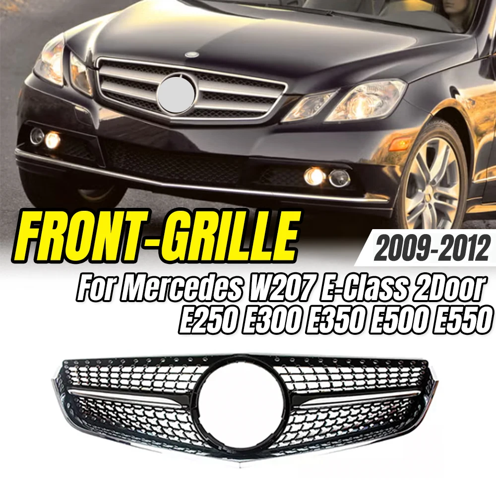

For Mercedes-Benz W207 E-Class 2Door 2009-2012 E250 E300 E350 E500 E550 Glossy Black GTR Style Racing Grille,Car Styling Upgrade