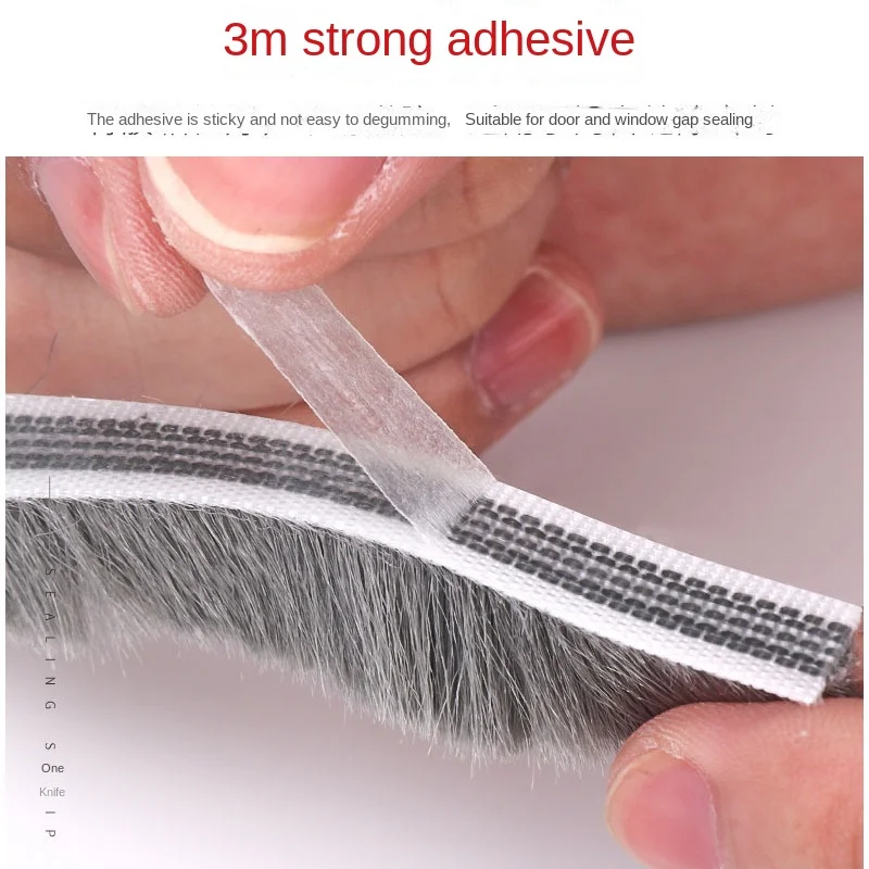 10 Meter Self-adhesive Sealing Wind-proof Brush Strip Home Door Window Sound Insulation Dust Strip Weather Stripping