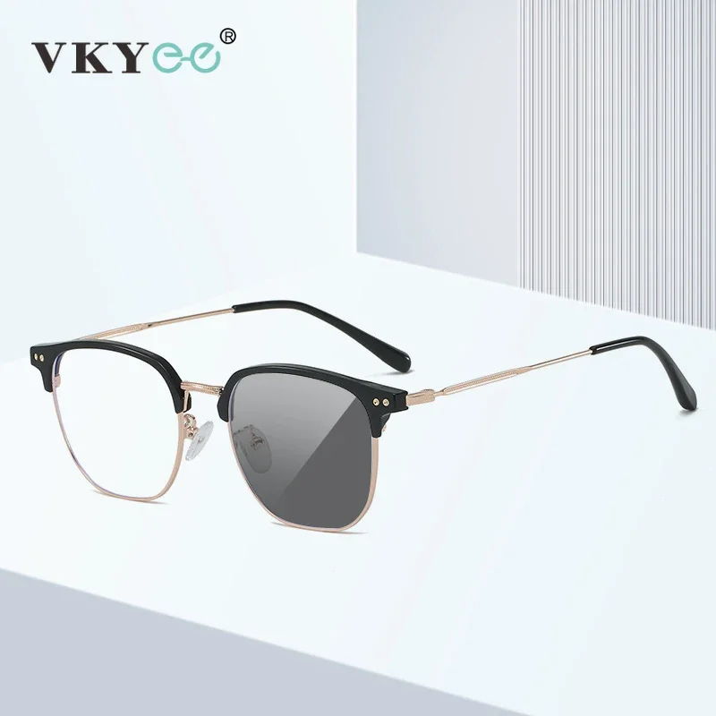 VKYEE Business Casual Simple Design Men's Anti-Blue Light Eyewear TR Metal Near Vision Far Vision Customizable Prescription