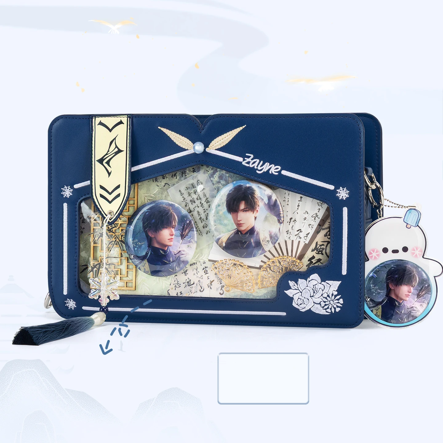 

Anime Love and Deepspace Zayne Anime Cospaly Pu Ita bag Messenger Bag Shoulder Bag Handbag Commute Big Small Square Bag