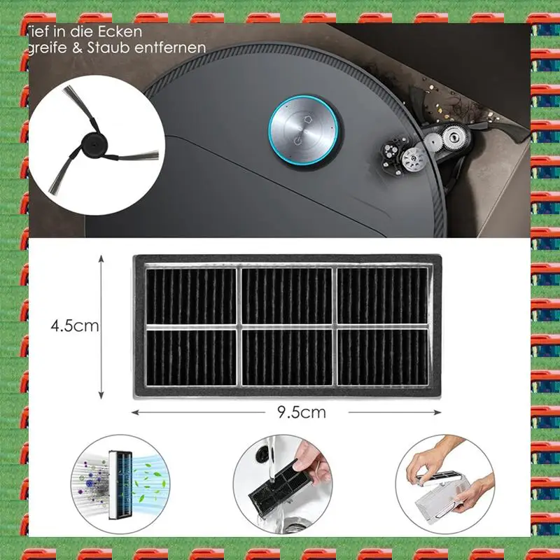 

ABMO 2 Set For Dreame X40 Ultra Robot Vacuum Cleaner Main Side Brush Hepa Filter Mop Cloth Dust Bags Accessories