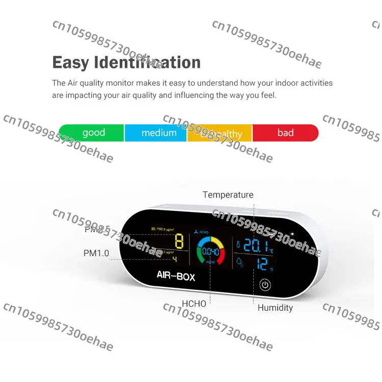 Oczyszczacz jakości powietrza w gospodarstwie domowym Temperatura i wilgotność H2, odpowiedni do PM2.5 PM1.0 HCHO