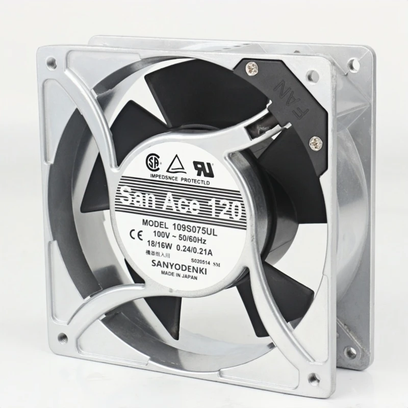 

Вентилятор осевой для корпуса SANYO San Ace109S075UL /109S078UL, 18/16 Вт, 120*120*38 мм, 100В, промышленный, для отвода тепла