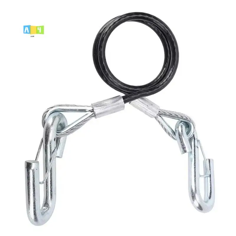 A04E-3500Lbs Load Capacity Trailer Safety Cable With 2 Hook Galvanized Iron High Strength For RV