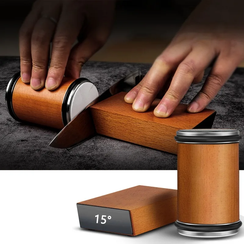 Classic Aluminum Alloy Diamond Roller Knife Sharpener Portable Rolling Blade Sharpening Stone