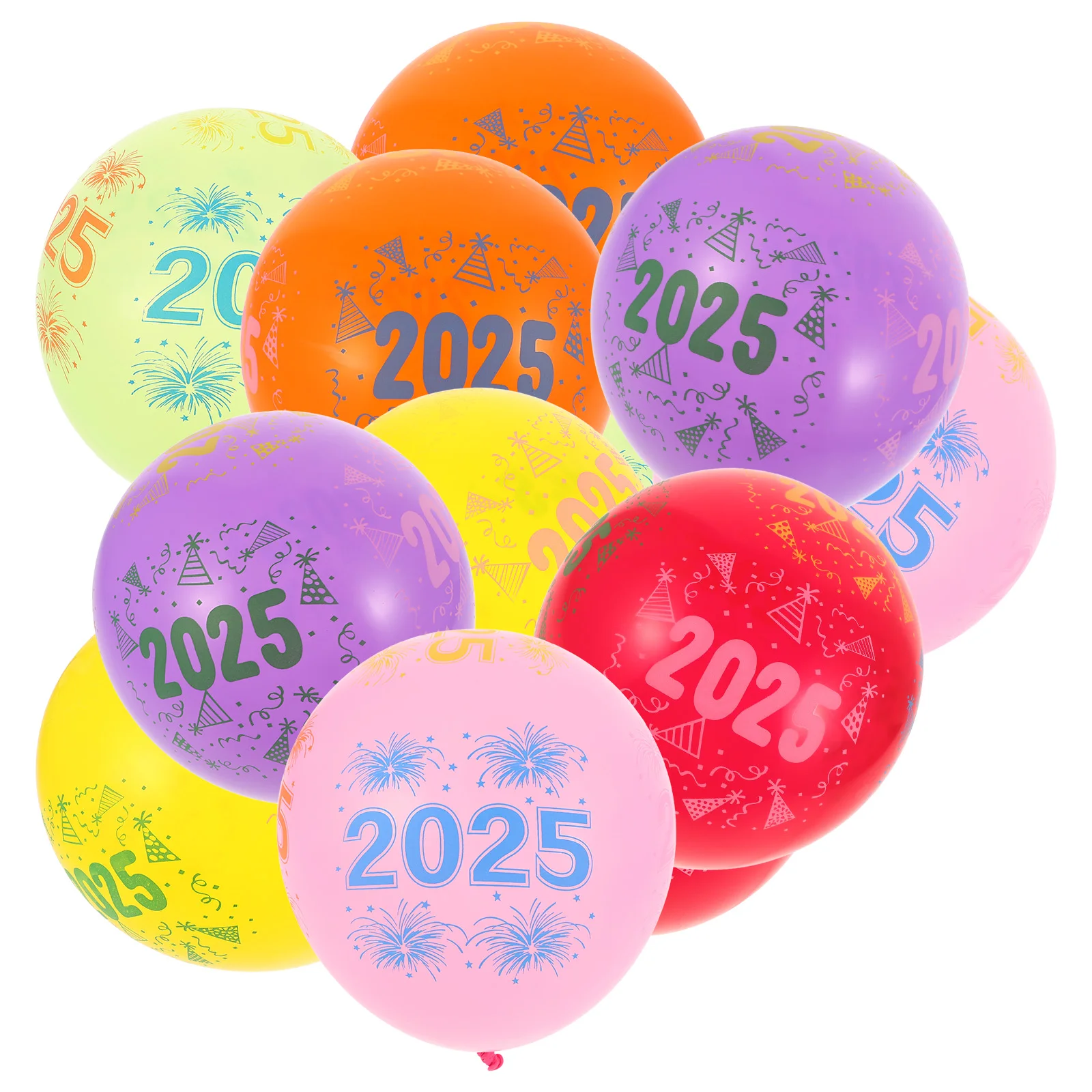 

100Pcs New Year Balloons 12 Inch Thick Latex Colorful Party Decorations 2025 Christmas Holiday Decor 2025 New Year Balloons