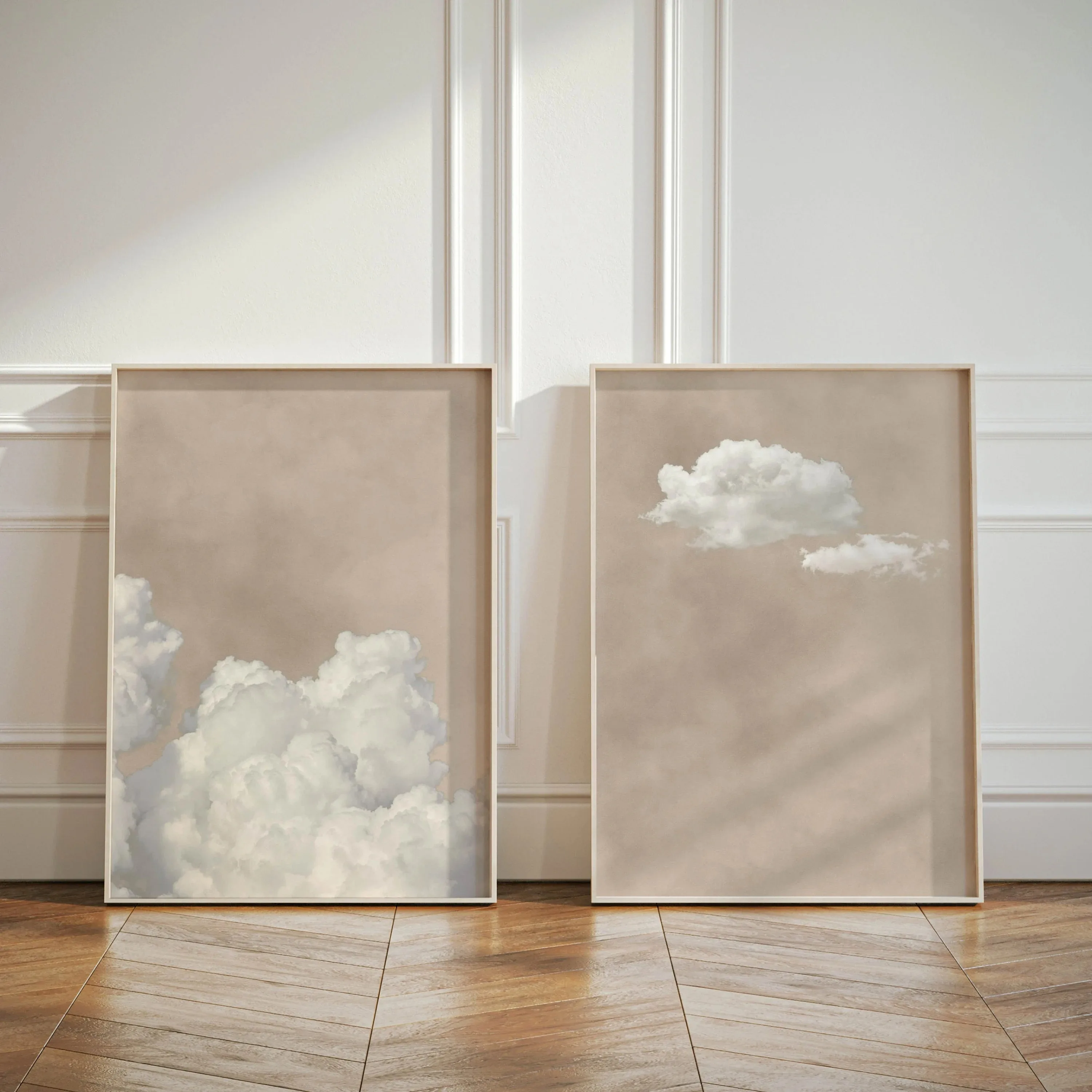 Beige Wolke Wandkunst Poster abstrakte minimalistische Himmel Kunst Leinwanddrucke für moderne Wohnzimmer Schlafzimmer Home ästhetische Dekor Geschenke