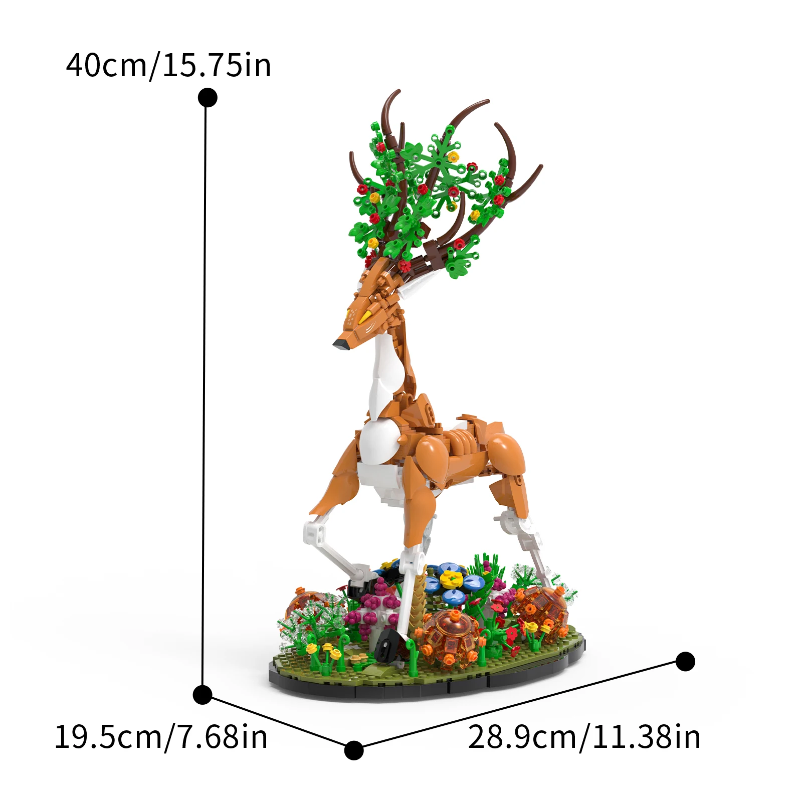 

Simulated deer animal model assembly toy, DIY small particle building blocks creative ornament, birthday gift for boys and girls