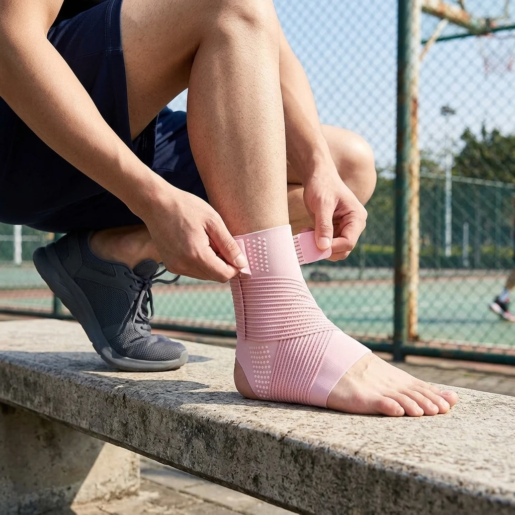 1 Piece Ankle Support Spandex Blend Memory Foam for Basketball Running Soccer Tennis Sports Breathable Compression Wrap