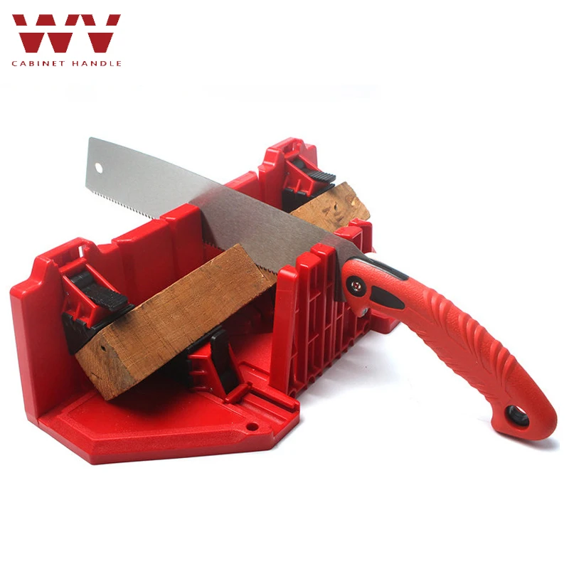 WV 22.5/45/90 Degree 1pcs Wood Cutting Clamping Miter Saw Box Woodworking Angle Cutting for Carpenter Back Saw for Plaster