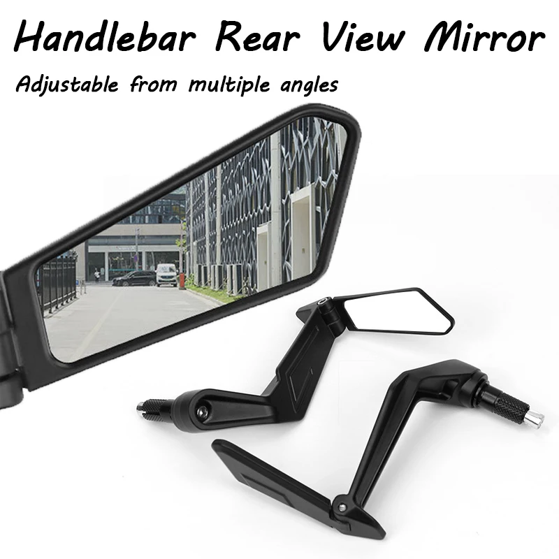 

Universal Motorcycle Handlebar Rear View Mirror Aluminum Alloy Angle Adjustable Rearview Mirror Folding Guard Bow Protection