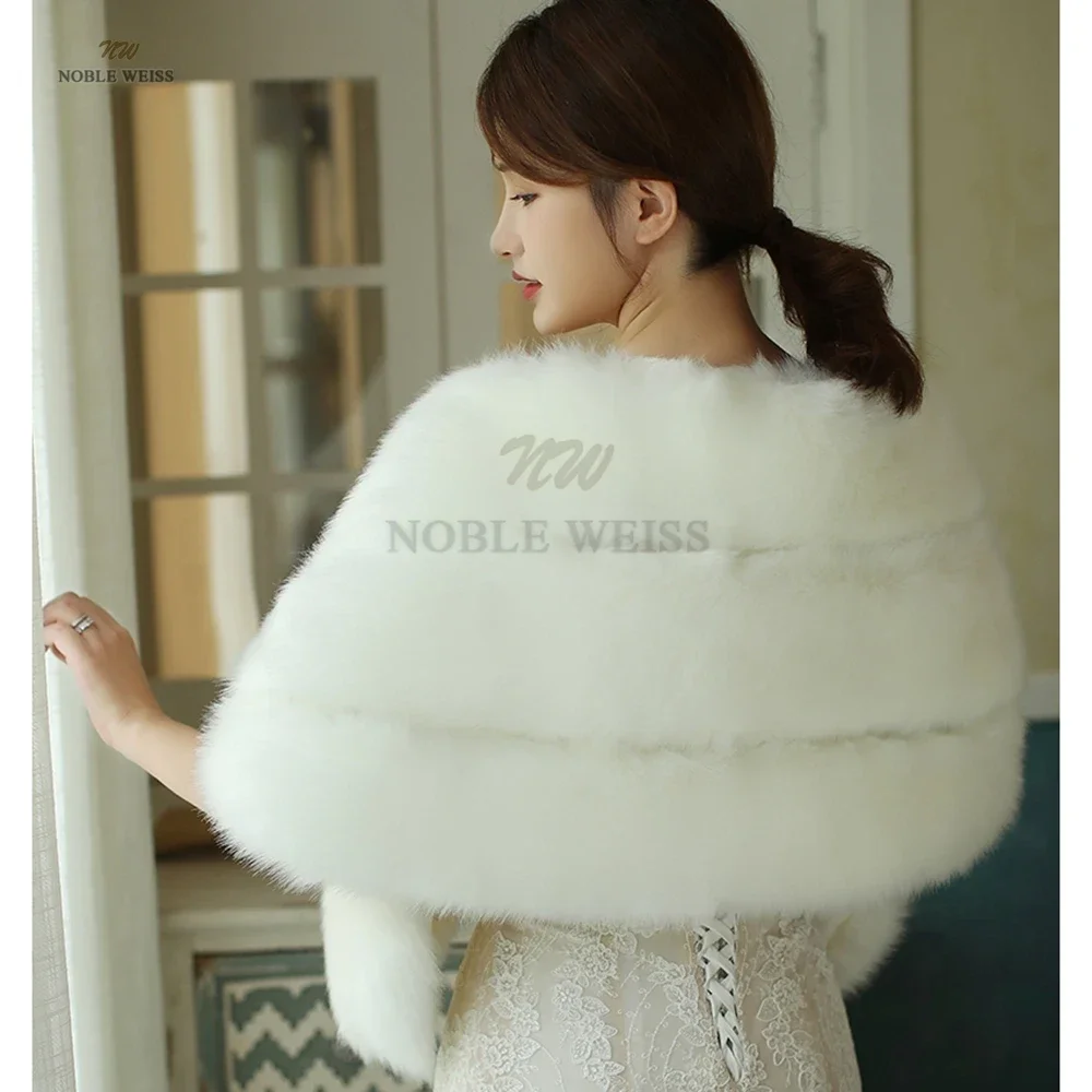 Faux Fur Wrap Winter Warm Bridal Bolero  Wedding Wrap Long Fur Wedding Bridal Wrap Party Cape wholesale Customized