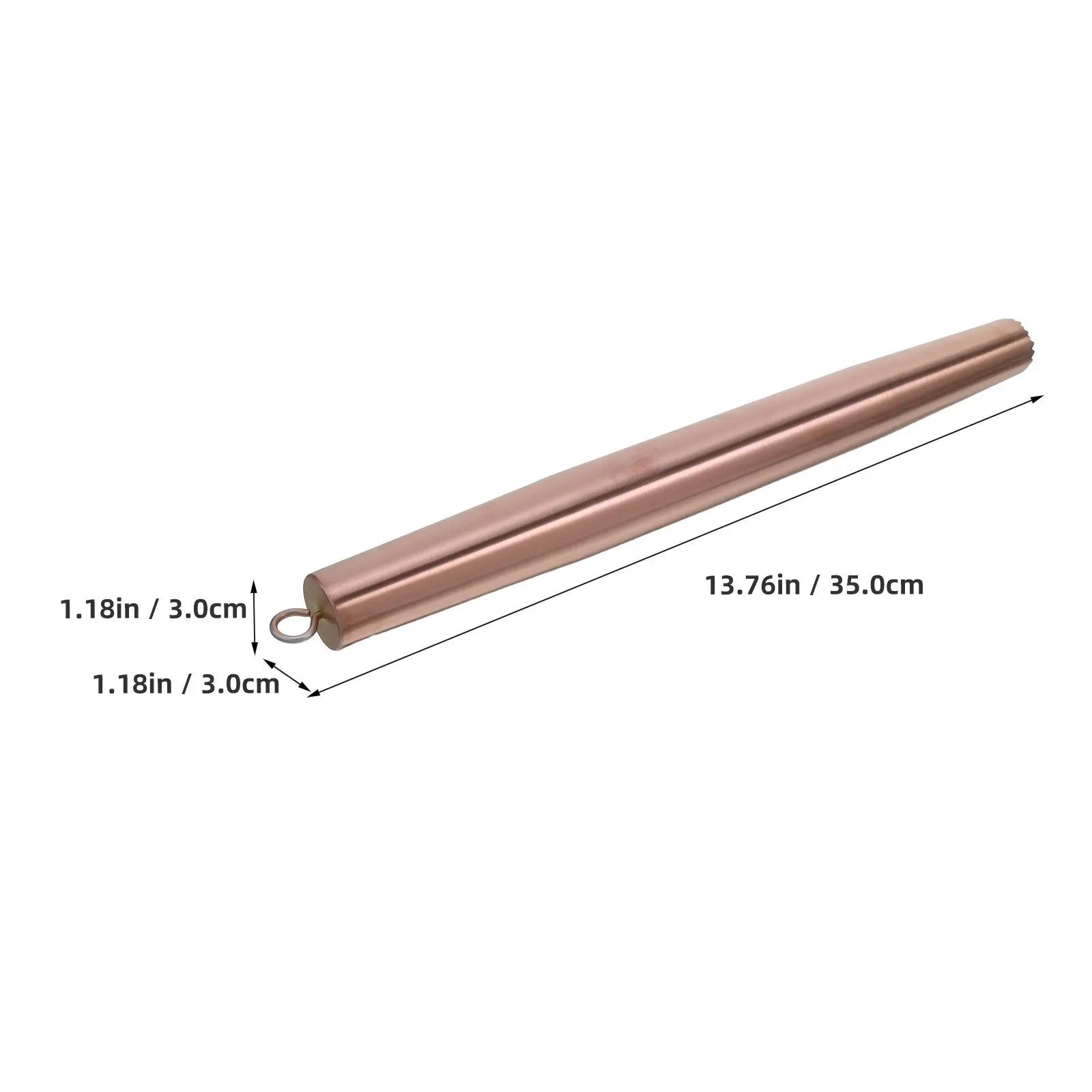 Stainless Steel Dough Roller Pin Smooth Metal Rolling Pin Serrated Head Hanging Loop Kitchen Baking Utensil Ice Breaking Tool