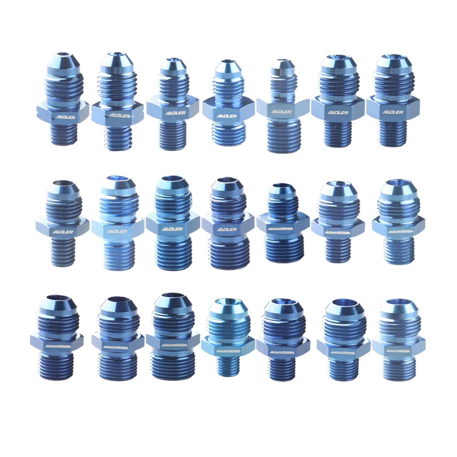 

ADLERSPEED AN12 Male Flare To M12/M14/M16/M18/M20x1.5 / M12x1.25 / M12x1.0 Metric Straight Fuel Oil Fitting Adapter Blue