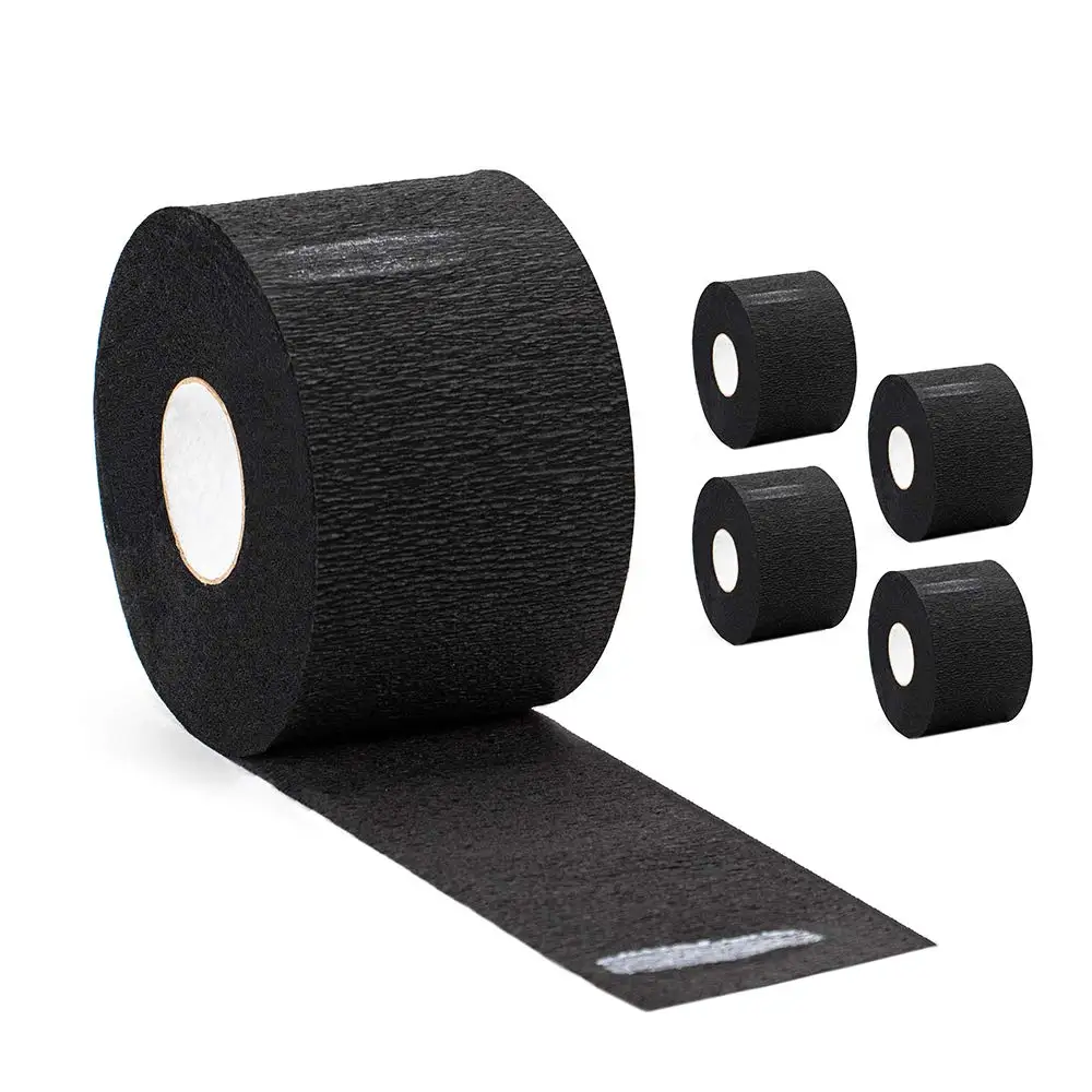 5er-Rollen/Packung Haarschneidezubehör, Halspapier, verstellbar, für Friseure, speziell für Salon, Friseursalon, weiß, schwarz – Detail 2