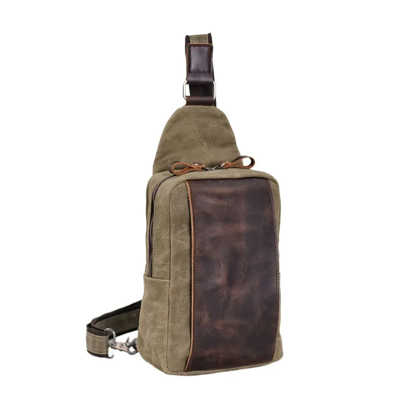 Leisure canvas men's new vintage crossbody bag, free shipping, messenger-style crossbody bag, outdoor casual single-shoulder bac