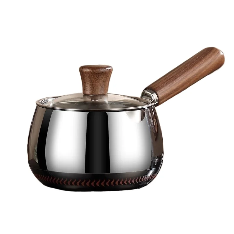 316 Thickened Uncoated Stainless Steel Soup Pot Baby Complementary Food Baby Milk Pot Household Apple Pot Induction