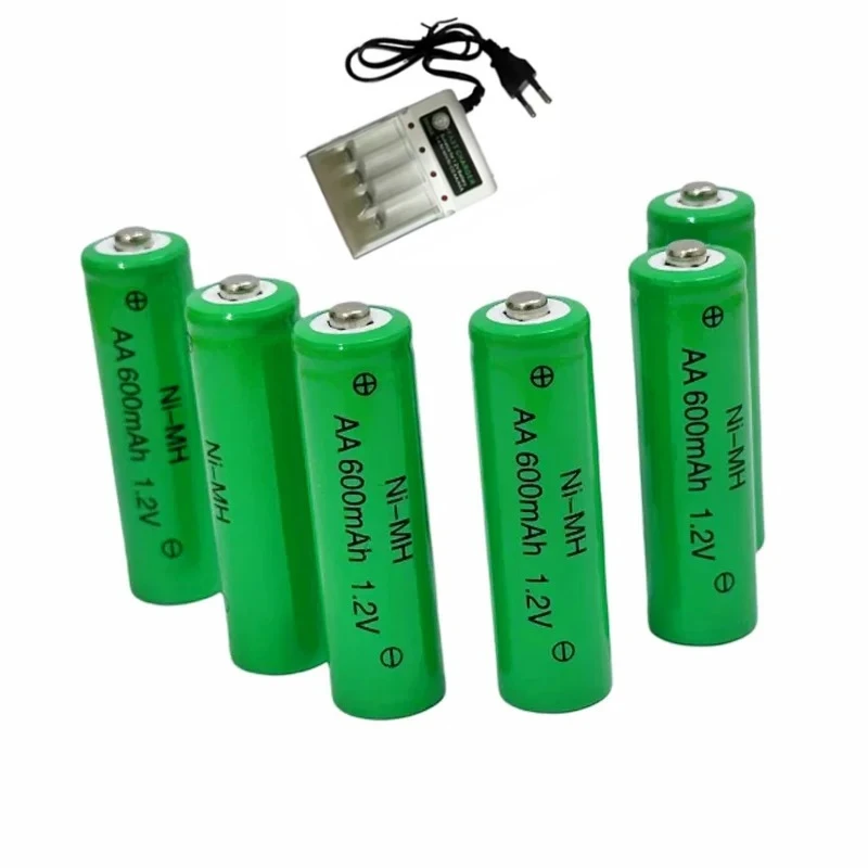1-10p AA 600mAh 1.2V ni-mh بطارية قابلة للشحن للكاميرا ميكروفون مصباح يدوي التحكم عن بعد مشغل MP3/MP4 ماكينة حلاقة كهربائية #4