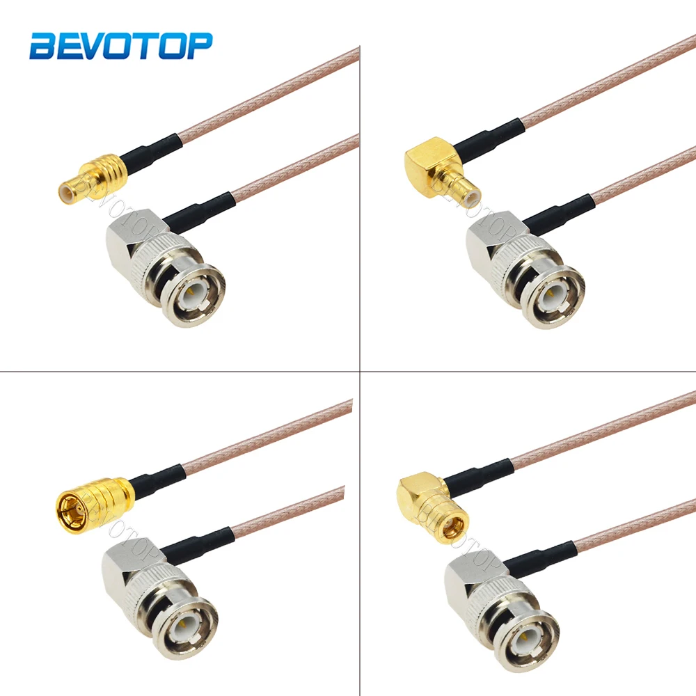 RG-316 BNC Male Right Angle to SMB Male/Female Connector RG316 Cable 50-3 Ohm RF Coaxial Pigtail Extension Cord Jumper Cable