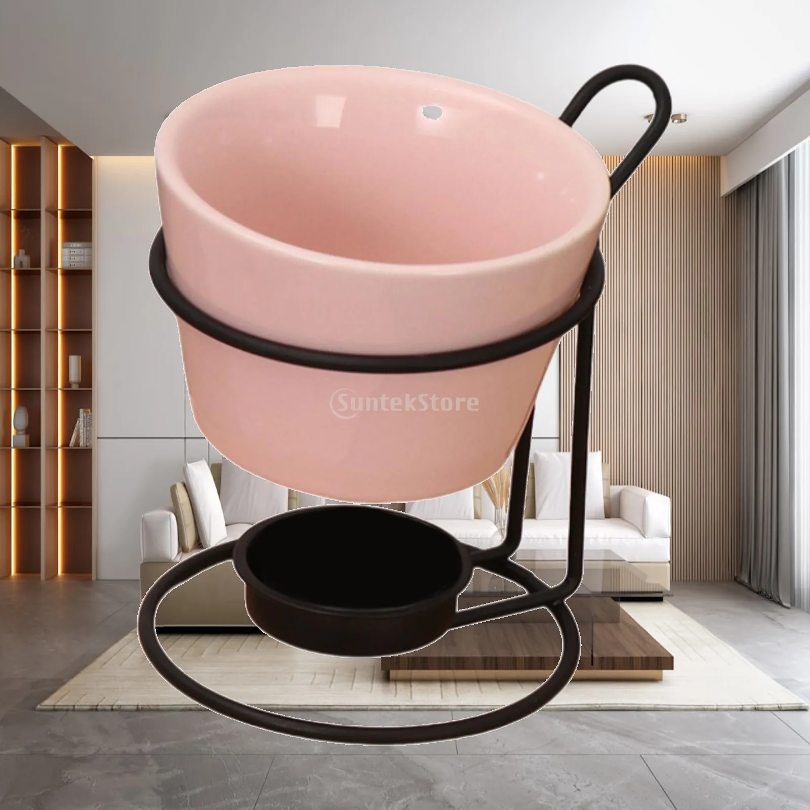 Set de Fondue, Olla para Derretir Chocolate con Soporte, Taza para Derretir, Utensilios de Cocina, Olla Caliente de Cerámica para Cena de Compromiso, Tapas, Aperitivos, Mantequilla