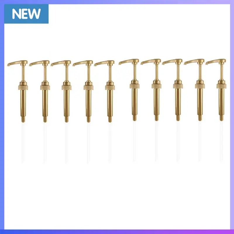 

A60P 50 Pcs Coffee Milk Tea Dispenser Syrup Pump Gold Liquid Dispenser For Torani Syrup 8Ml Juice Bottle Dispenser Pump