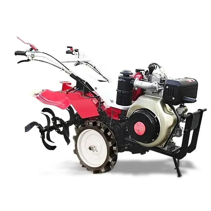 

Multifunctional four-wheel drive micro cultivator self-propelled rotary cultivator small agricultural ditching tractor soil loos