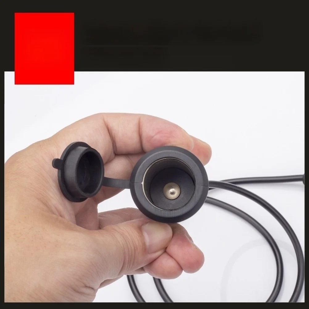 Car Charging Car Power Charger LED Switch Cable Waterproof Car Power Cable Black 60W Power Output Built-in Waterproof Cover