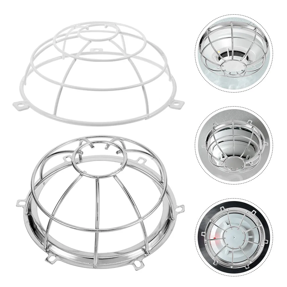 2pcs-smoke-guard-stainless-fire-sprinkler-cover-protective-wire-housing-dustproof-smoke-sensor-cage-cover
