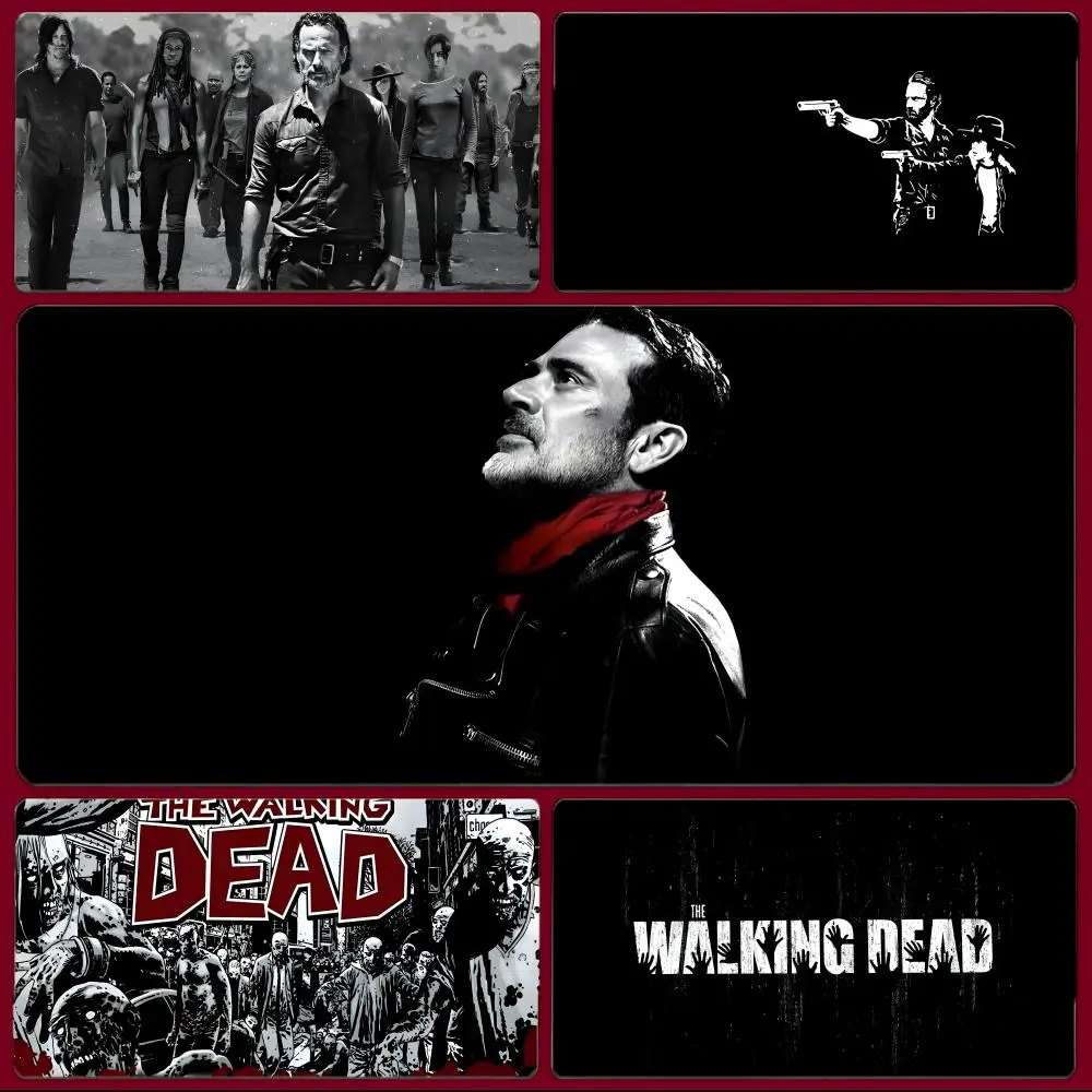 tvshow Thrilling T-The Walking Dead Mauspad, großes Gaming-Mauspad mit genähten Kanten, verdickte Schreibtischunterlage für PC