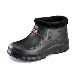 Botas de neve de inverno masculinas eva leve à prova d'água sapatos de trabalho quentes ao ar livre pesca cozinha lavagem de carro sapatos de algodão preto para homens