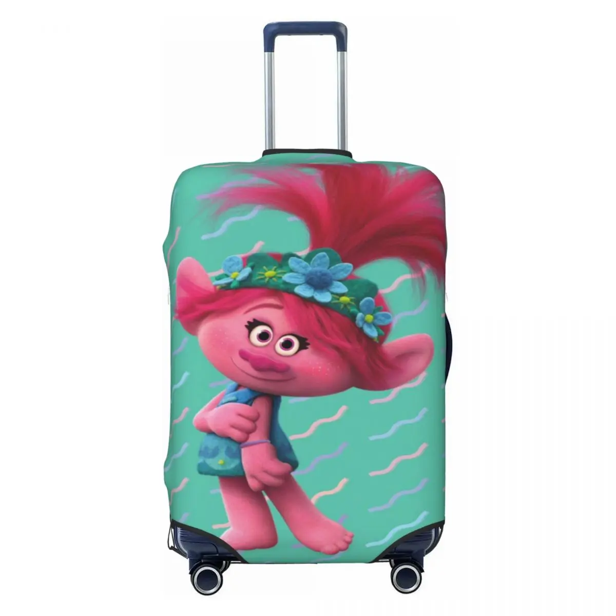 

Custom Trolls Wallpaper Cartoon Travel Luggage Cover Washable Suitcase Cover Protector Fit 18-32 Inch