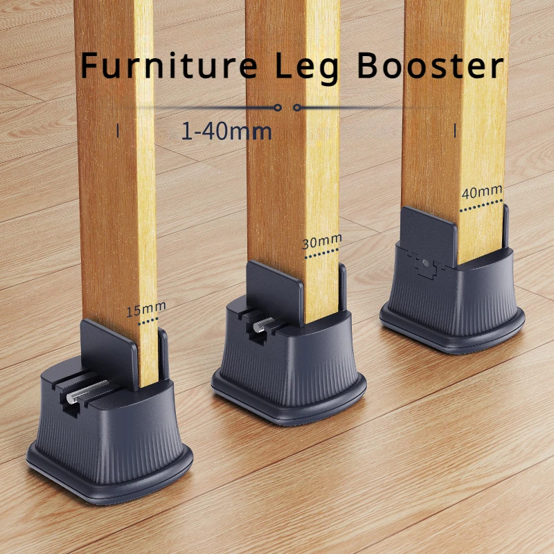 

Eary 4Pcs Width Adjustable Chair Leg Uprights Screw Clamp Furniture Leg Booster Heavy Duty Sofa Table Bed Furniture Highten Pads