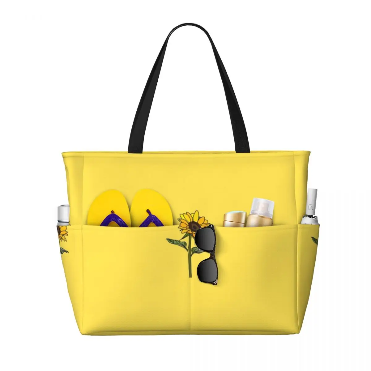 Little Aesthetic Sunflower Beach Tote Bag Sport Gym Yoga Duffle Large Tote Bag Women Travel Bag Fitness bag