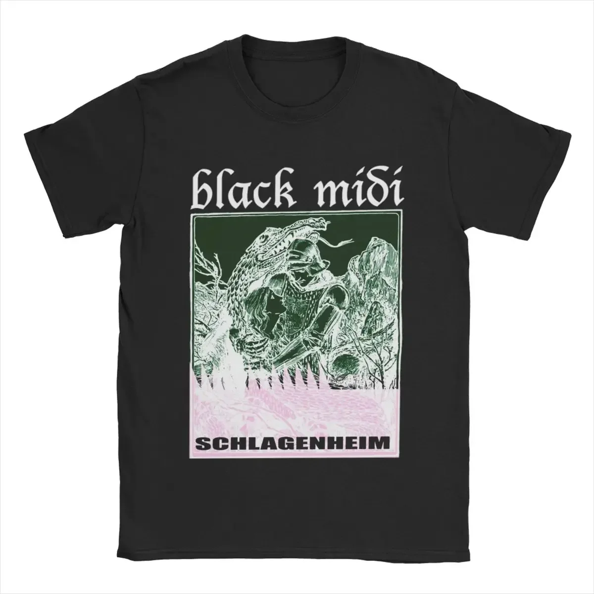 Men's T-Shirts Black Midi Schlagenheim Novelty 100% Cotton Tees Short Sleeve T Shirt Round Neck Tops GiftAnime Graphic T-shirts