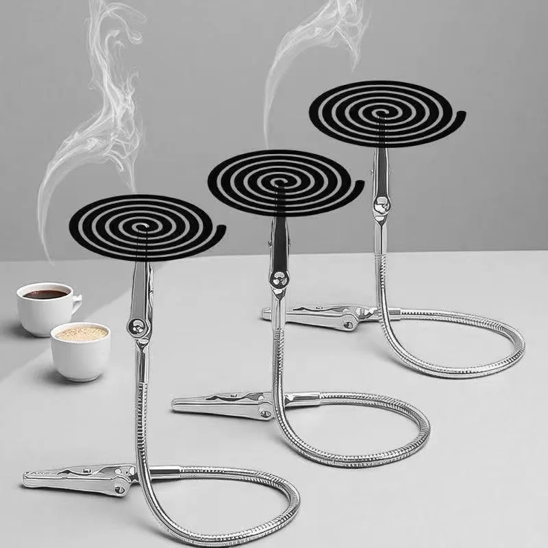 T DoubleP49-head Mosquito Coil Clip A1P49-Outdoor Portable Vertical Stand Moxa Coil Clip Multifunctional Foldable Bending