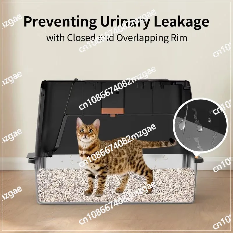 Stainless steel cat litter box, smart new air deodorant, fully enclosed waterproof cat toilet, oversized
