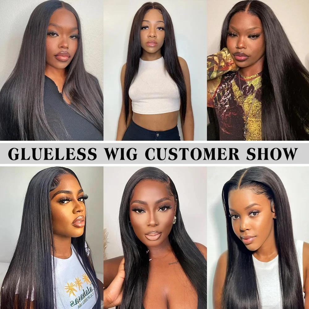 180% Bone Straight Glueless Wig Lace Closure Human Hair Wig Ready To Wear 6x4 5x5 Lace Closure Wig Pre Plucked MYLOCKME image 6