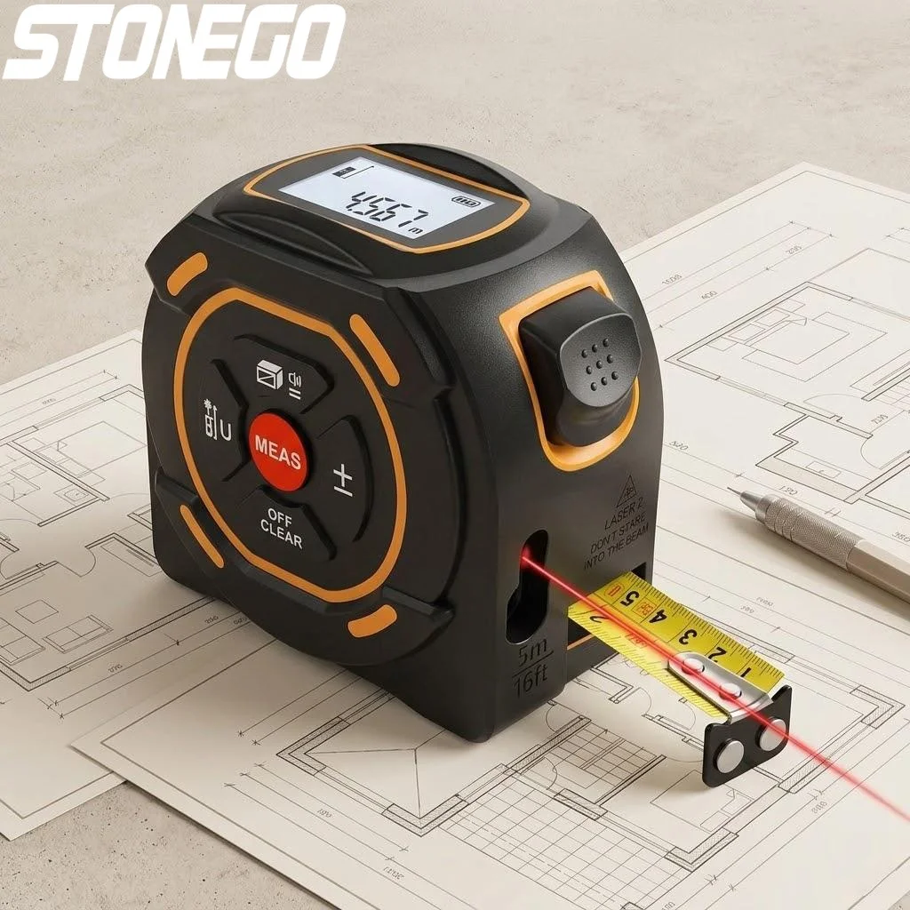

Digital Laser Tape Measure 2 in 1 High Precision Rangefinder Steel Tape Measure 131ft 197ft Accurate Measurement Tool 1PC