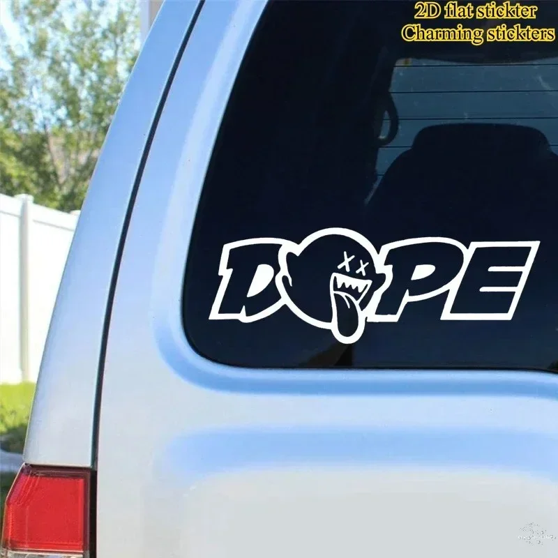 

"DOPE" Waterproof Vinyl Decal for Car Decorative Ghost Pattern Sticker (Black White)