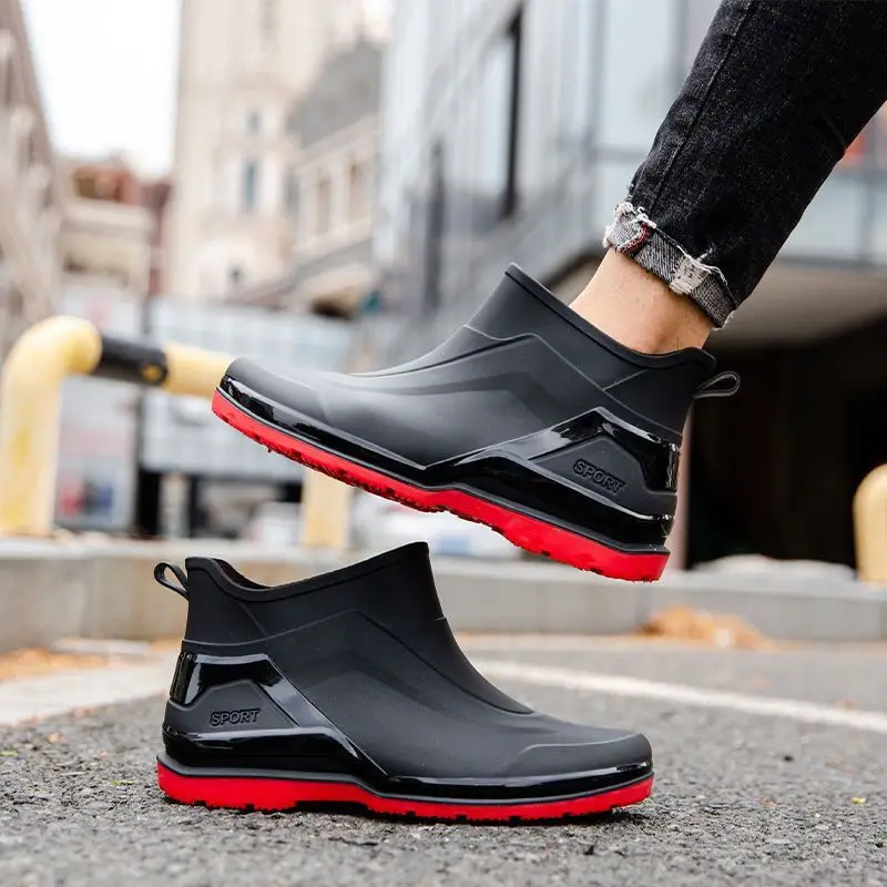 

Летняя непромокаемая короткая мужская обувь, кухонные непромокаемые сапоги для шеф-повара для мужчин, износостойкие пластиковые высококачественные новые галоши для рыбалки для взрослых