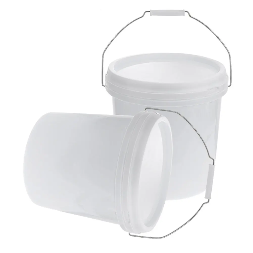 2Pcs Paint Bucket Plastic Sealed Round Bucket Lid Portable Handle for Home Studio Pigment Paint Storage Buckets with Lid