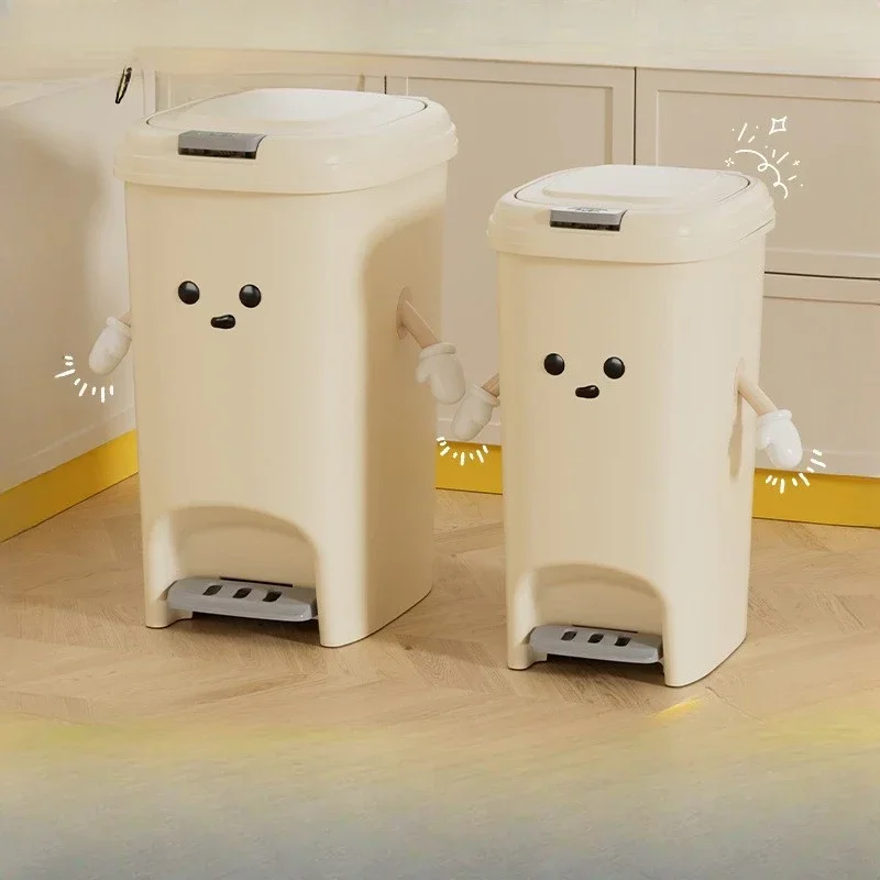 Creative Trash Can Household Design Sense Large Capacity Kitchen Living Room Press Foot Pedal Double Open Trash Can