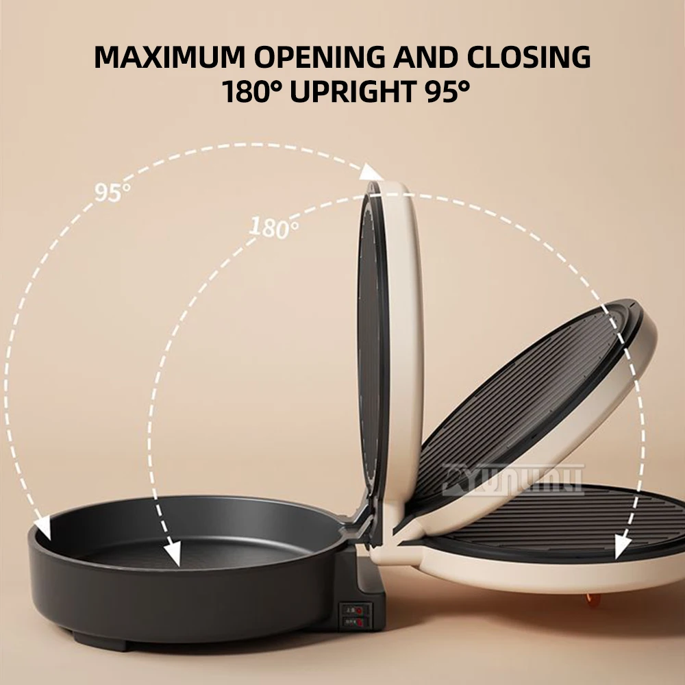 مقلاة خبز كهربائية منزلية على الوجهين آلة فطيرة القلي الأوتوماتيكية غير اللاصقة