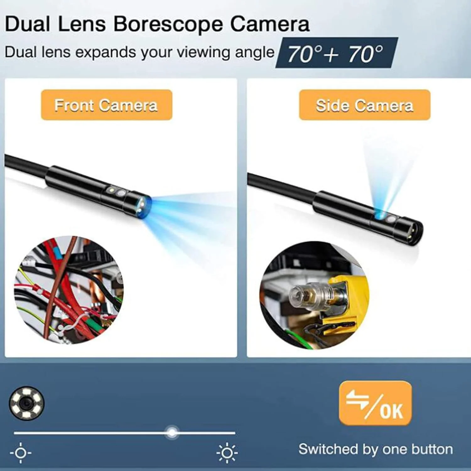 Industrial Piping Channel Sewer Inspection Video Automotive Professional Boroscope Endoscope Camera Endoscope Dual Lens For Cars