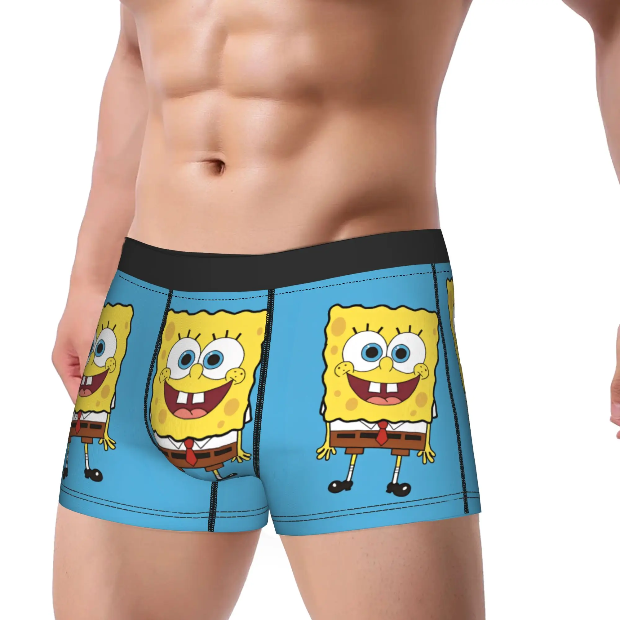 Spongebobed Cartoon  Underwear  Design Trunk Trenky Males Panties Comfortable Shorts Briefs Birthday Gift