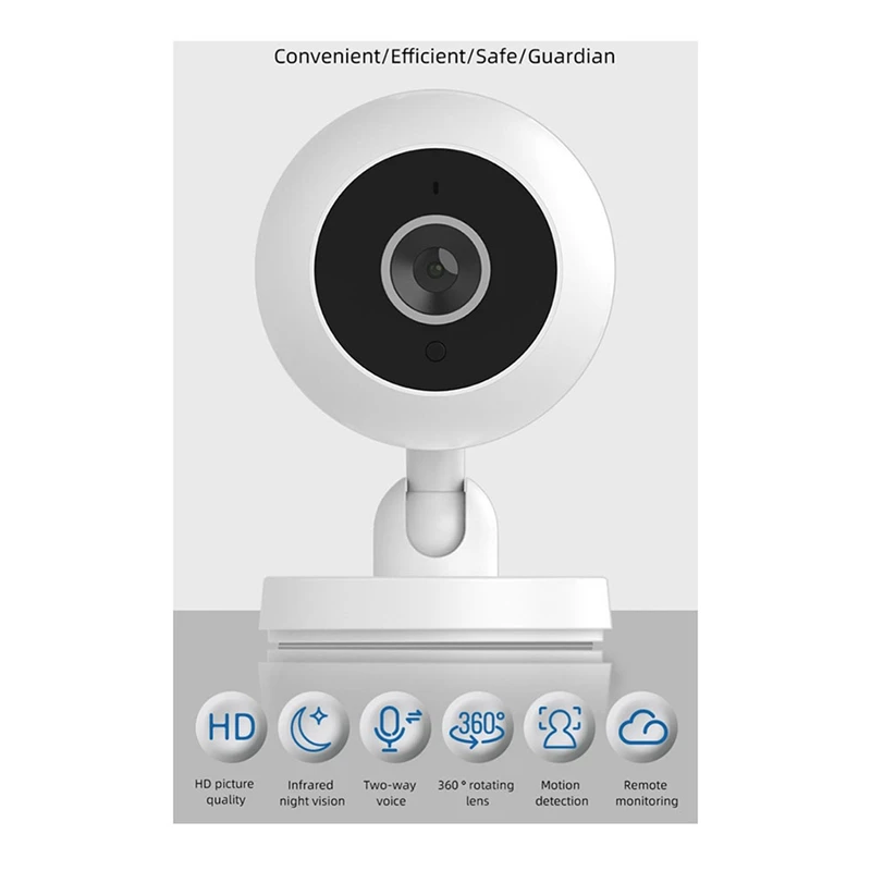1 ชุด Wifi HD กล้องเครื่องบันทึกเสียงการตรวจจับการเคลื่อนไหวภายในบ้านการเฝ้าระวังกล้องวิดีโอสีขาว