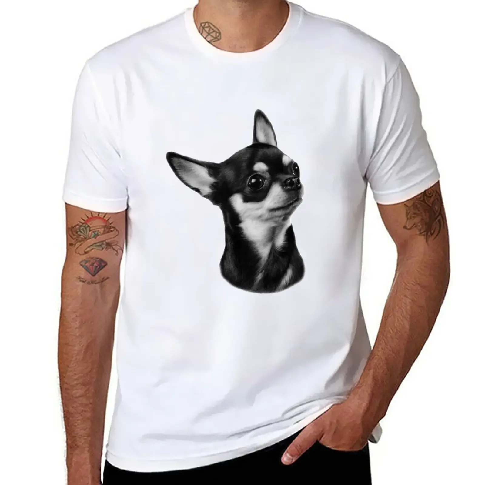 Cute Chihuahua Painting T-Shirt korean fashion sweat new edition mens graphic t-shirts pack