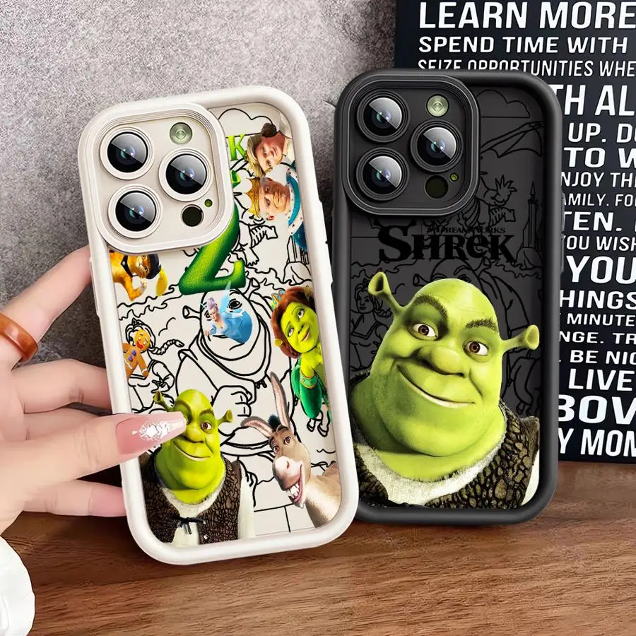 M-MoviesS Shreks-S Phone Case for Apple iPhone 16 13 15 Pro Max 14 13 Pro 11 12 14 15 Plus Silicone Shockproof funda